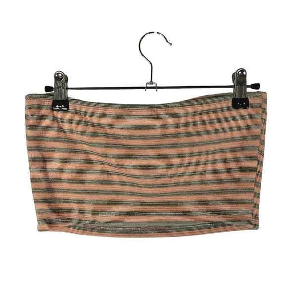 Forever 21 Gray & Pink Stripe Tube Tank Top S - Picture 2 of 2